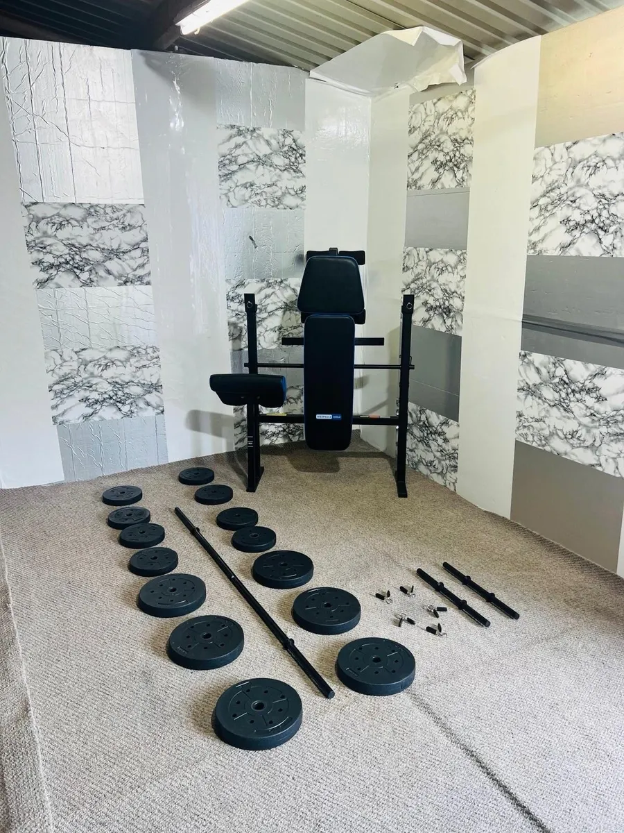 (NEW CONDITION) pro fitness bench 50kg weights ++ - Image 3