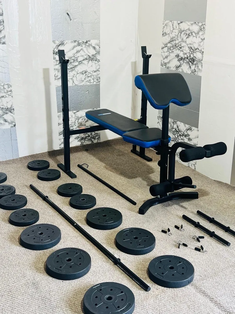 (NEW CONDITION) pro fitness bench 50kg weights ++ - Image 4