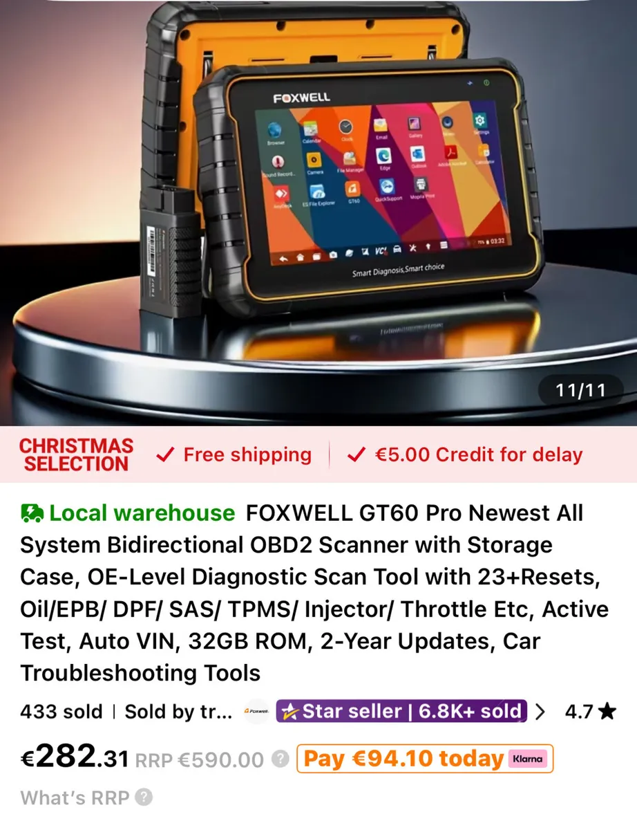 FOXWELL GT60 OBD2 Diagnostic Tool Full System - Image 2