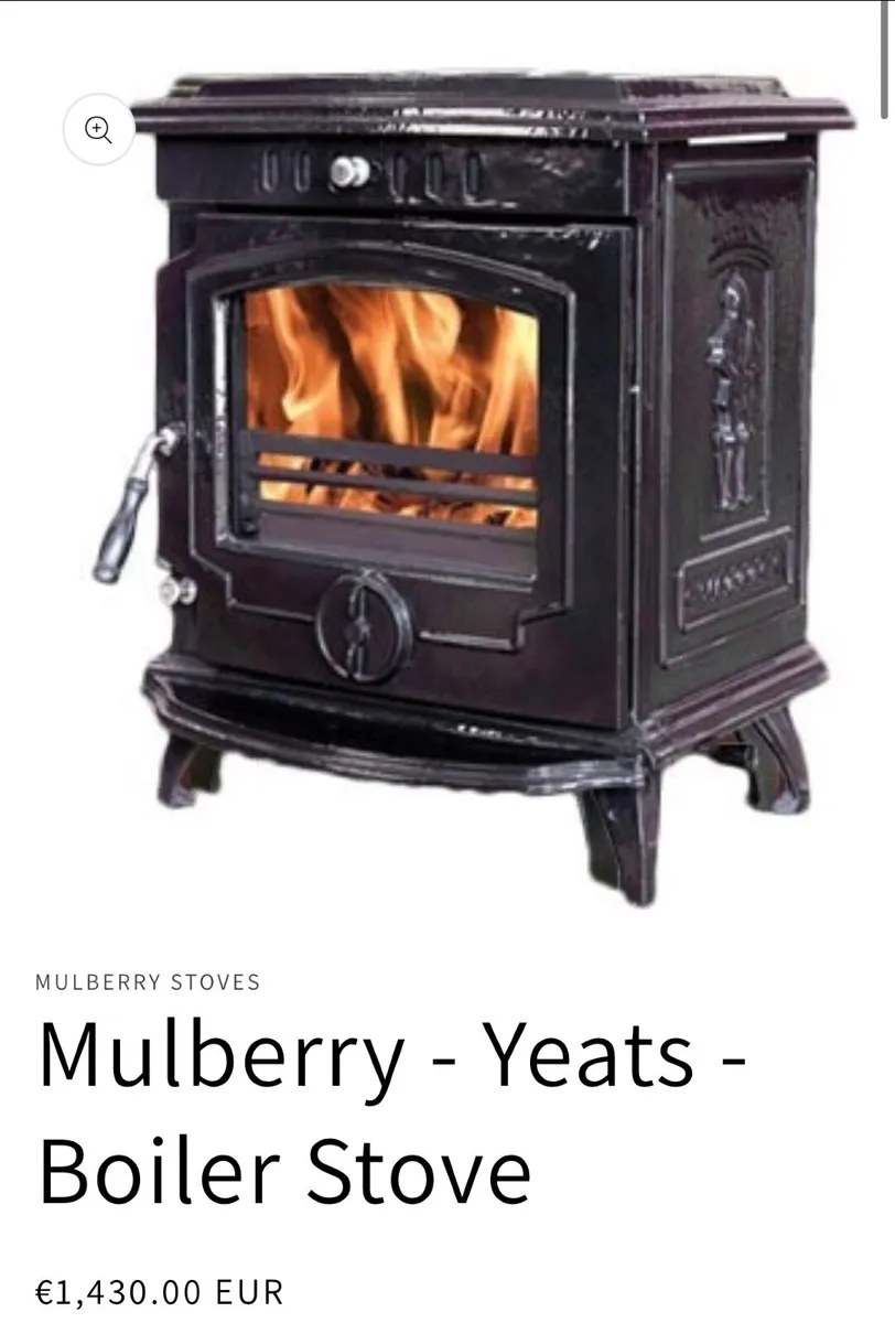 Elegant Mulberry Yeats Stove, Black Enamel - Image 1