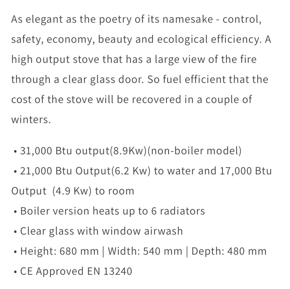 Elegant Mulberry Yeats Stove, Black Enamel - Image 4