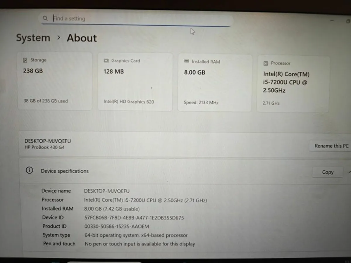 HP Probook 430 G4 | i5 | 8GB | 256GB | 13.3" FHD | - Image 4