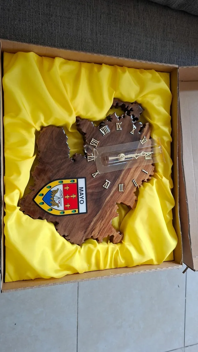 Handcrafted Wooden Clock- Mayo - Image 1
