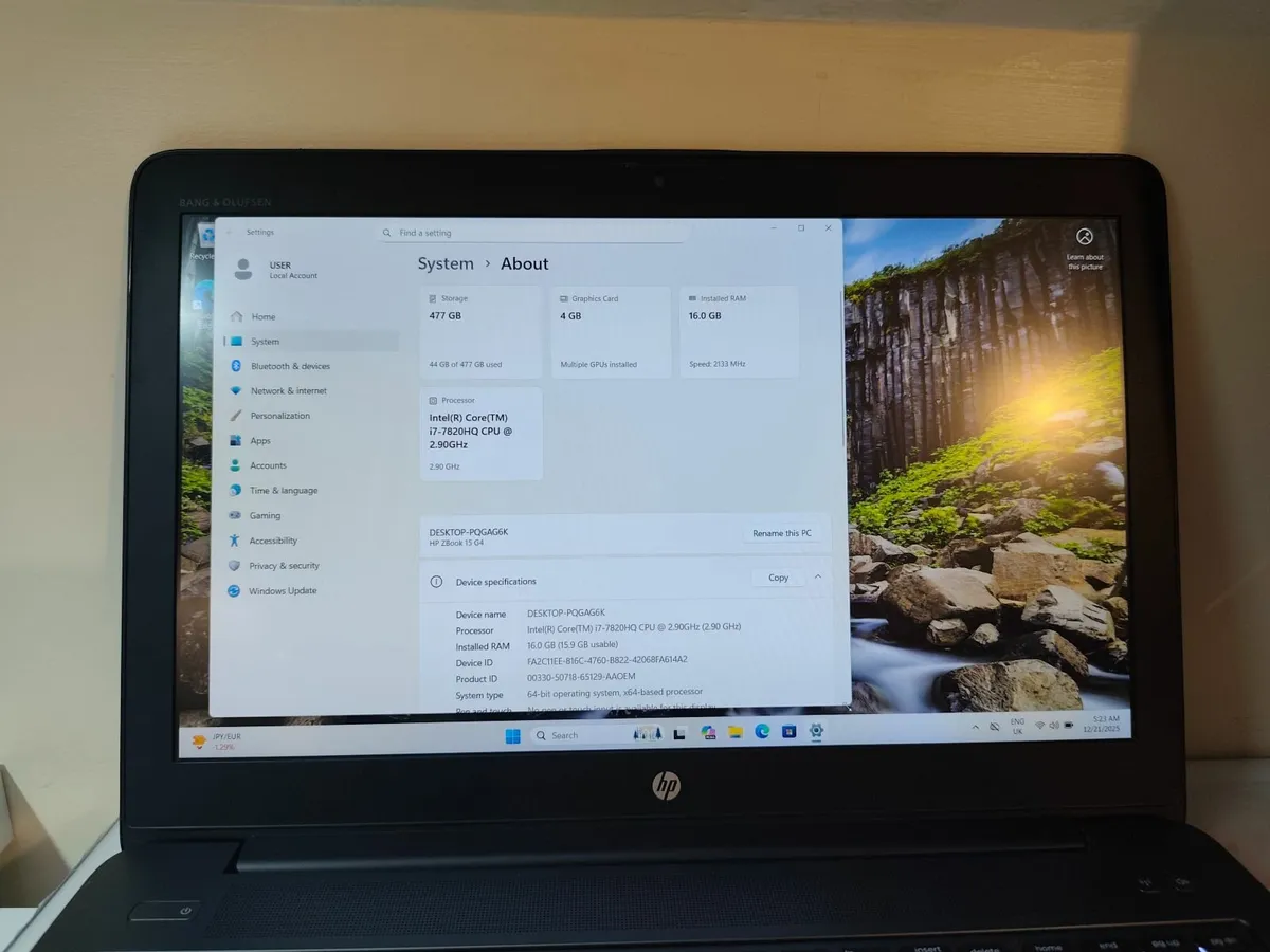 HP Zbook G4 Intel i7 7th Gen - Image 3