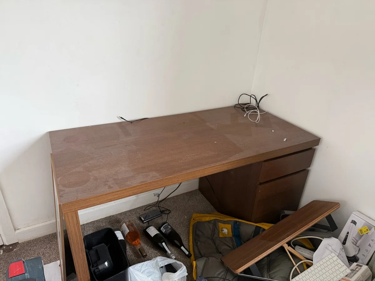 Wooden Desk and Drawers