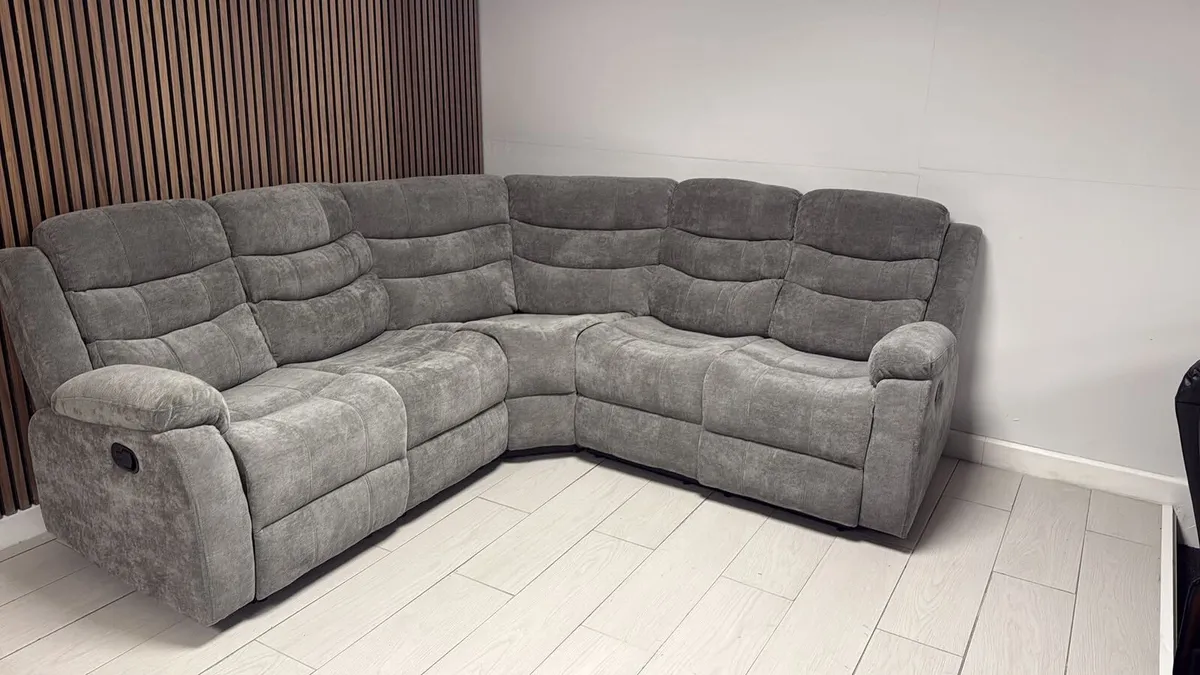 Roma Grey Fabric Manual Recliner Sofa - Image 3