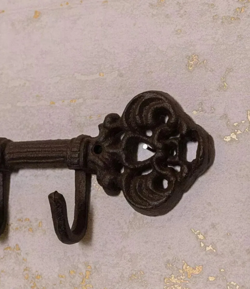 NEW Cast Iron Key Coat Holder Hooks Vintage Style - Image 2