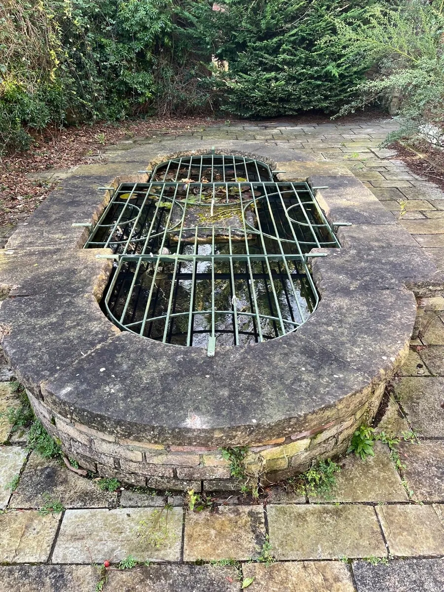 Pond with cut stone tops - Image 1