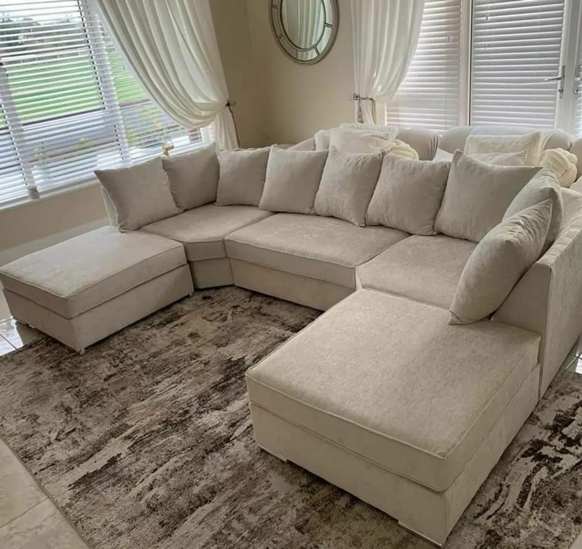 Ushape Scatter & Fullback Cushions Sofa - Image 2