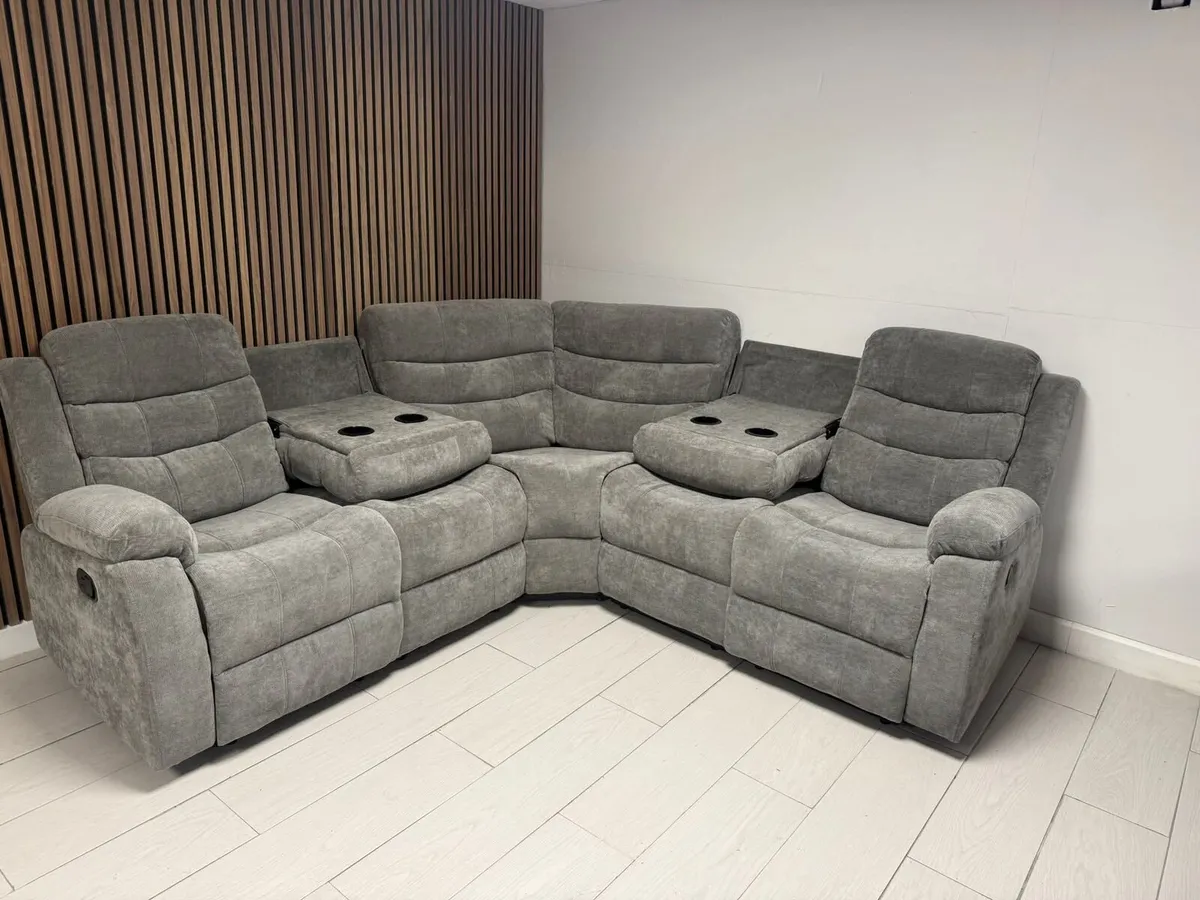 Roma Grey Fabric Manual Recliner Sofa - Image 4
