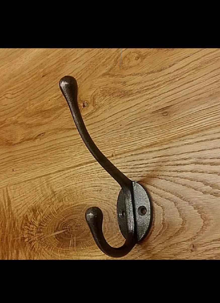 6 x Cast Iron Coat Hooks Vintage Retro Style - Image 2