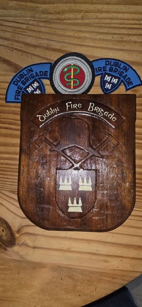 Vintage Dublin Fire Brigade Fire Fighter hand made plaque - Image 1