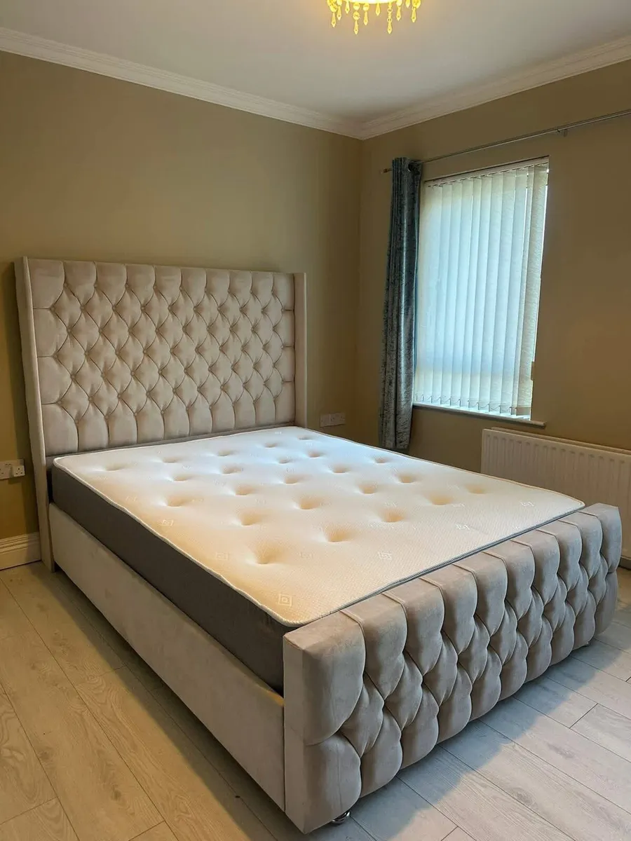 New Double/King Size Bed Frame With Mattress - Image 2
