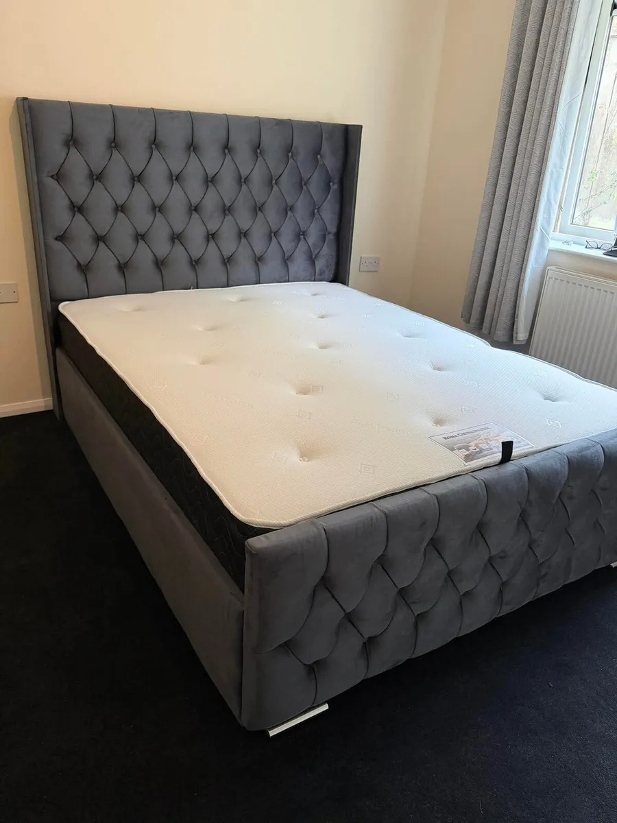 New Double/King Size Bed Frame With Mattress - Image 3