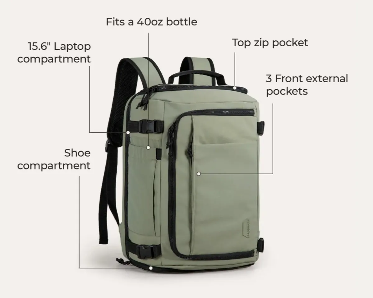 Blue Bagsmart Travel Backpack - Image 2