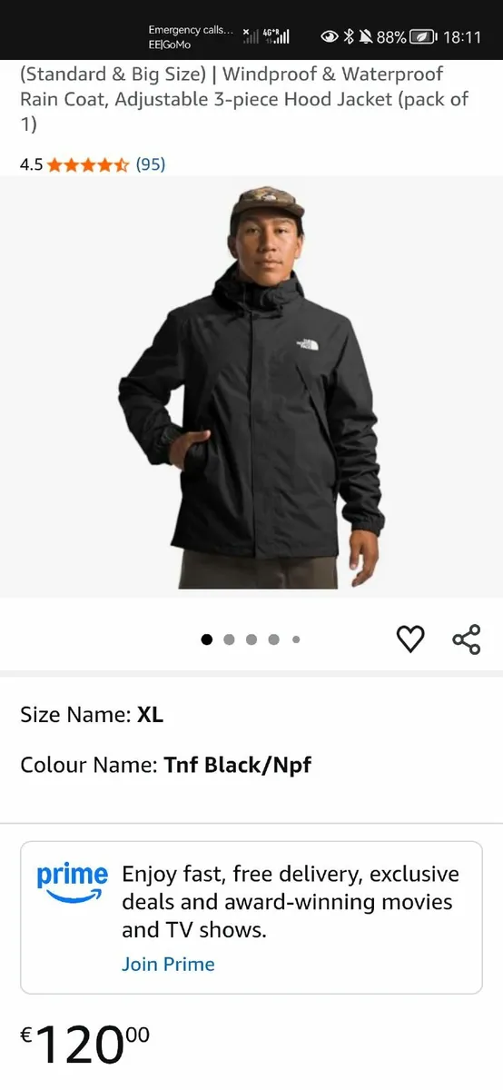 Brand new with tags Face waterproof XL jacket