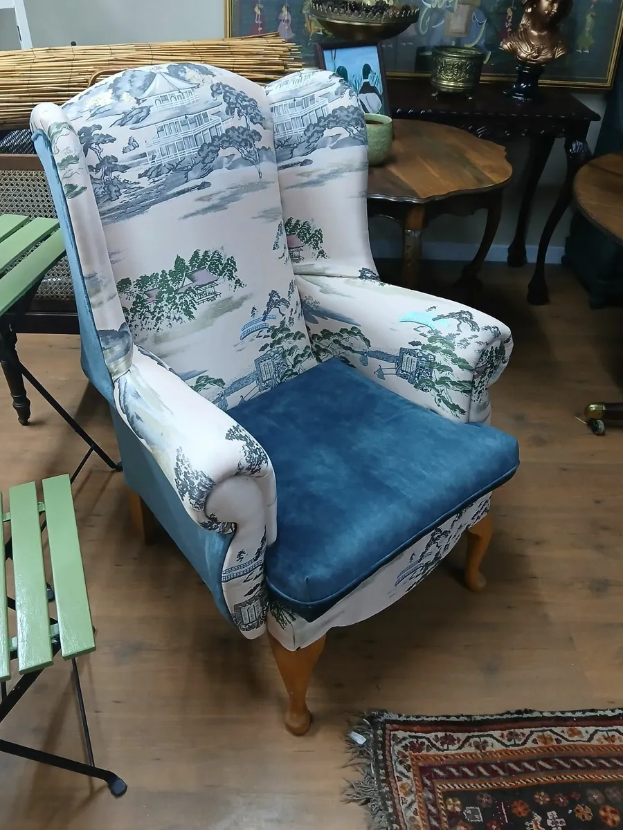 Newly Reupholstered Wing Back Chair