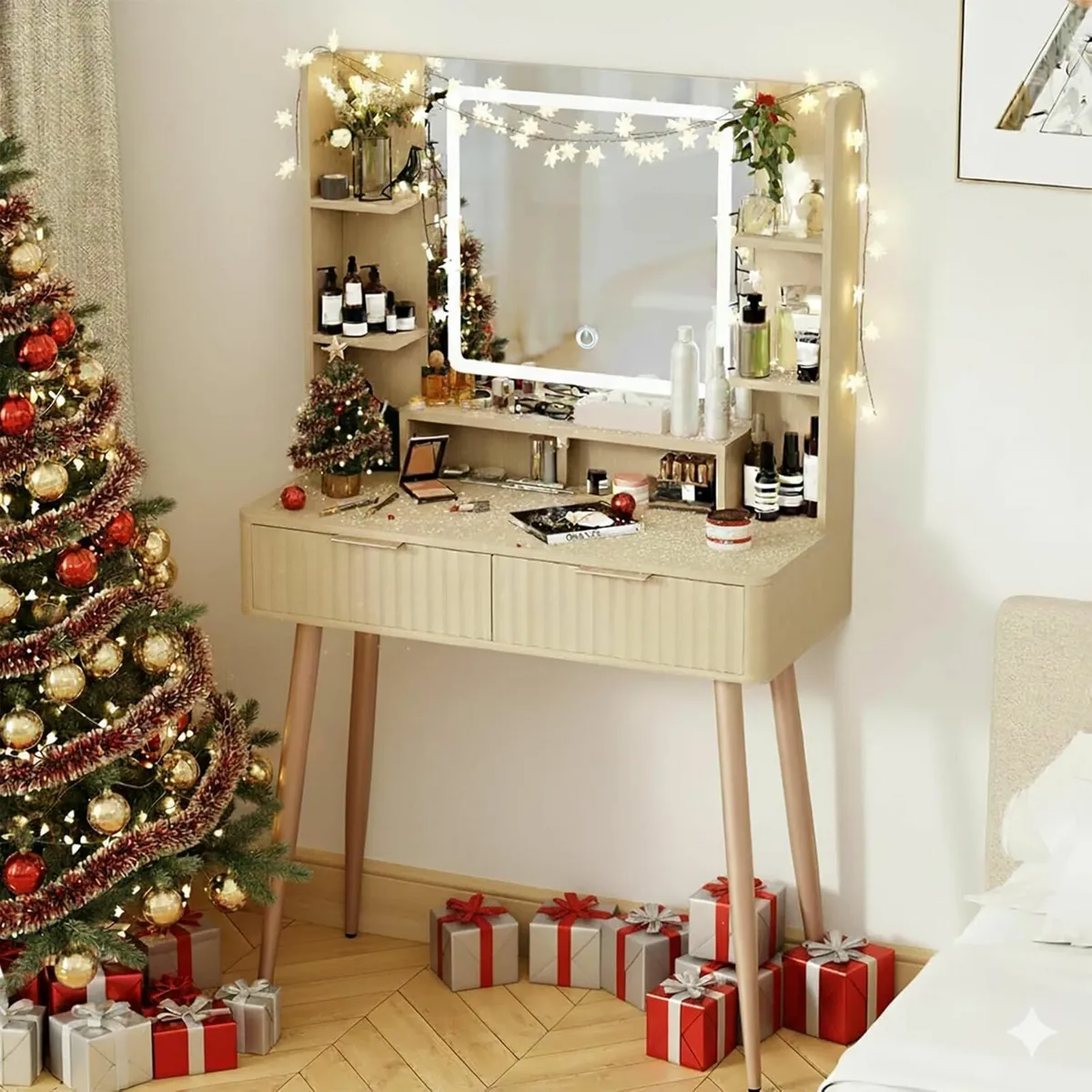 Dressing Table with Mirror Lights, 3 Color - Image 1