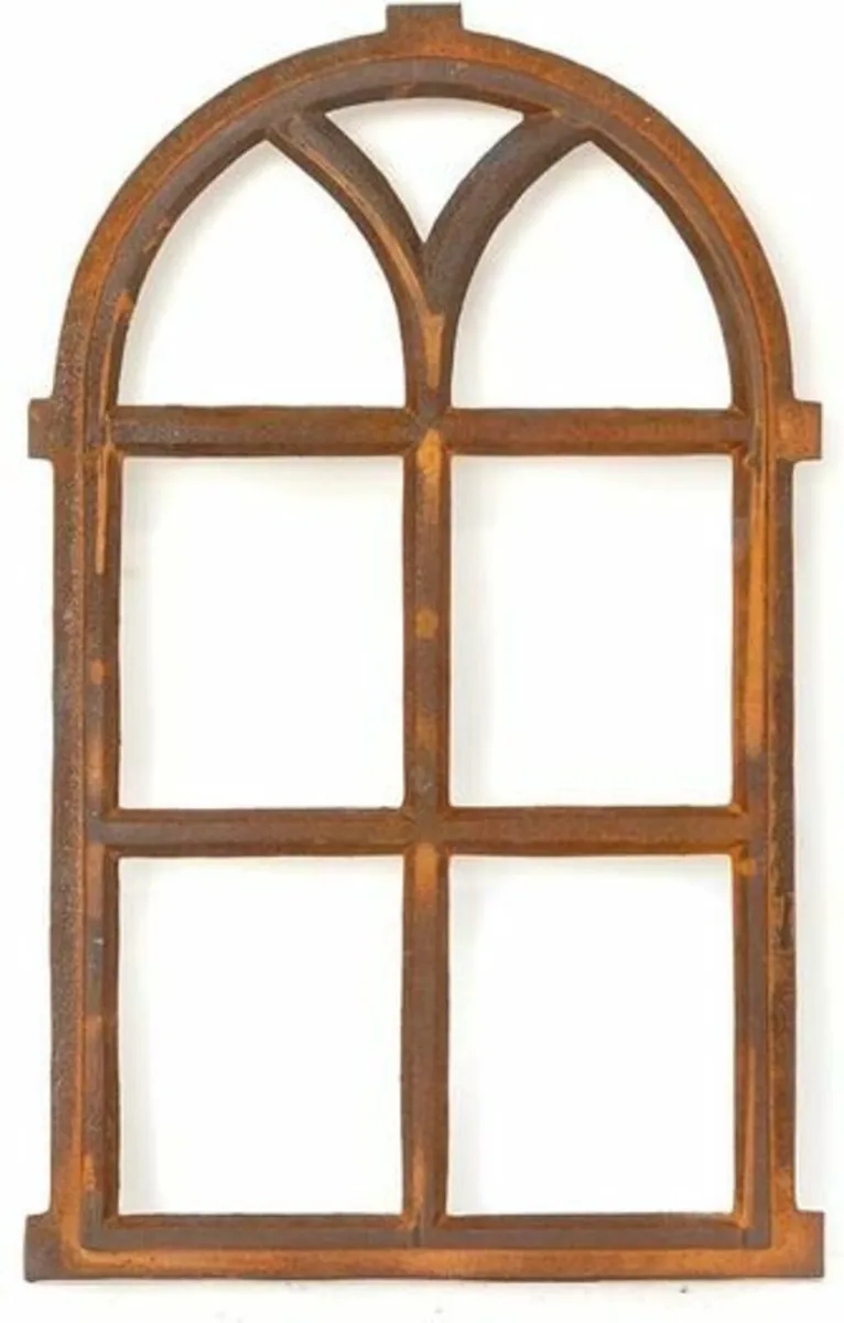 Iron Window with Round Arch | Approx. 98 x 54 cm | - Image 2