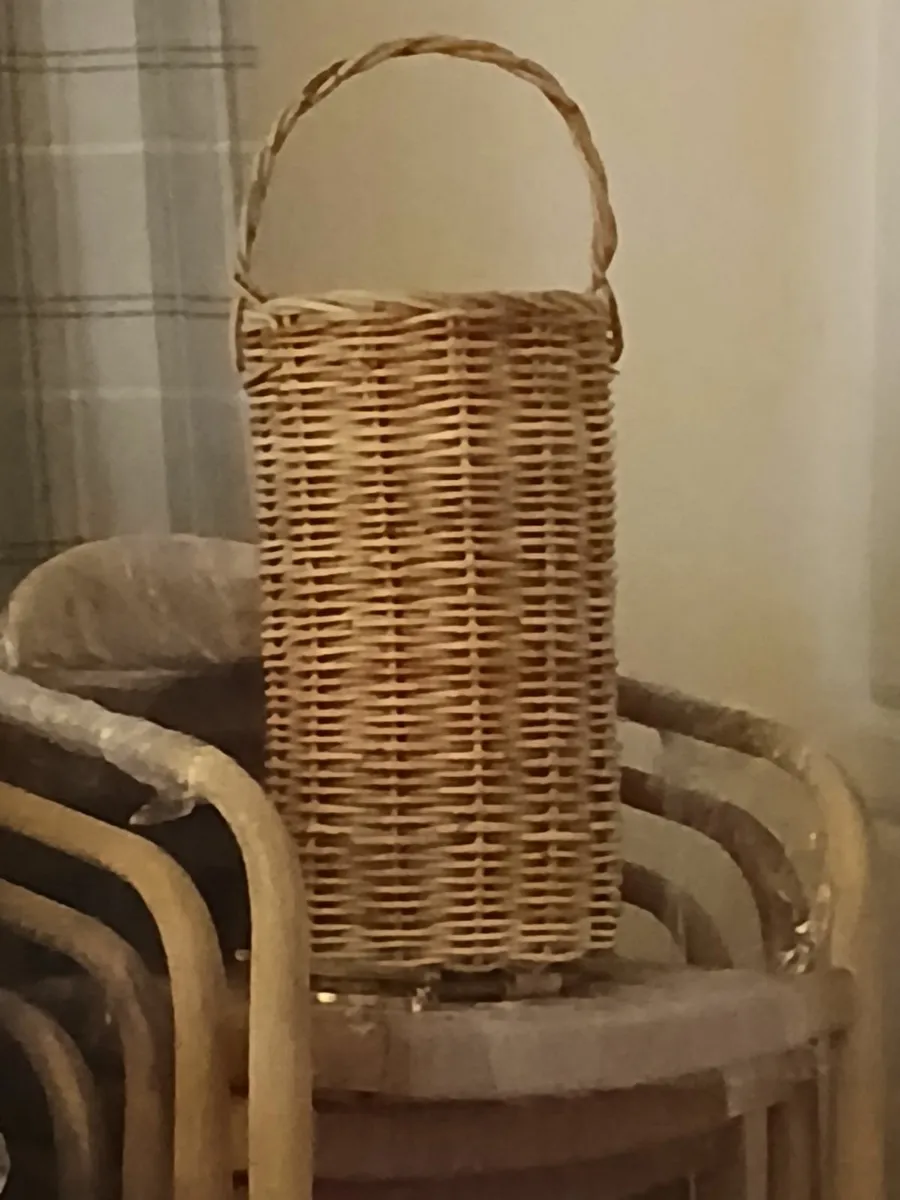 Tall Wicker Basket, Handmade - Image 2