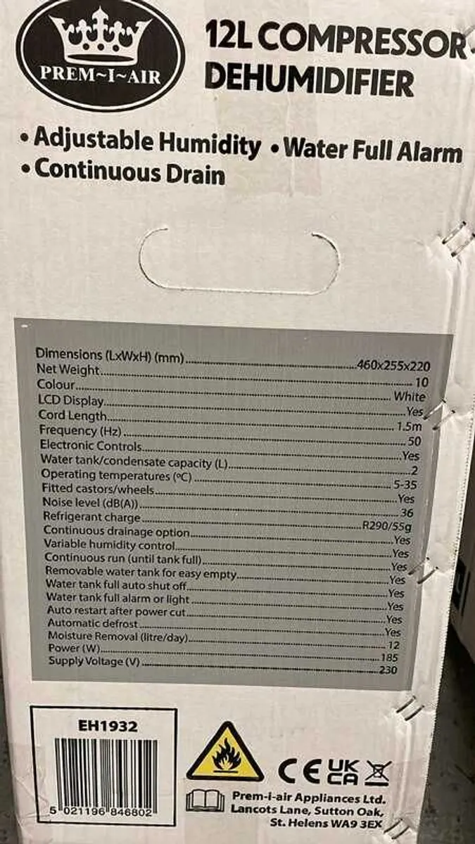 12 Litre Dehumidifier - Image 2