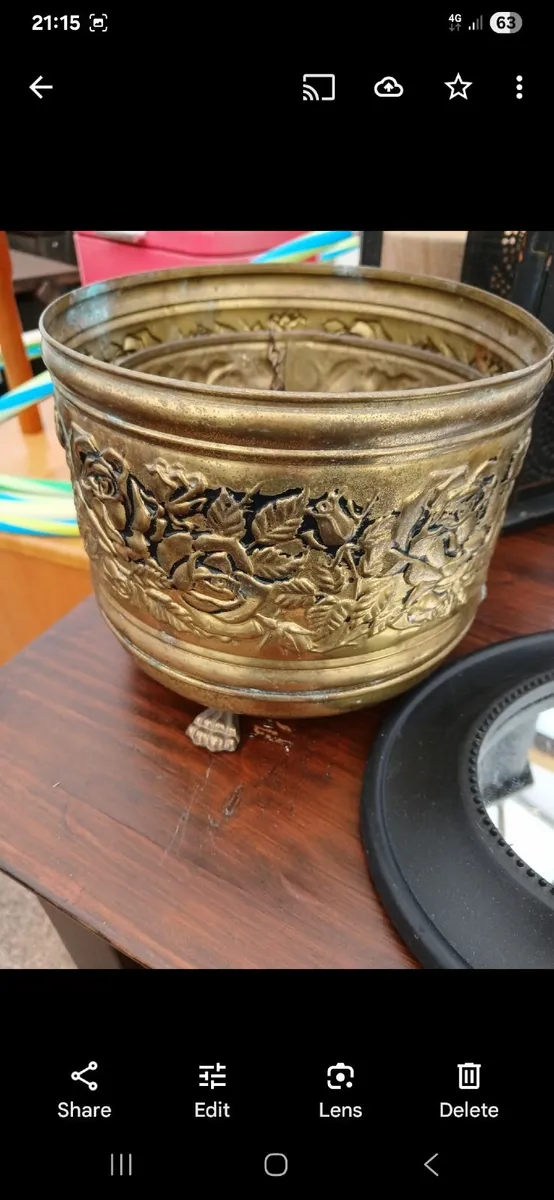Two Antique French Brass  Pots