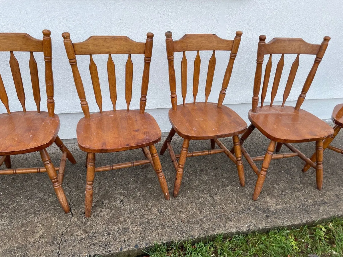 6 wooden kitchen chairs €80 set - Image 3