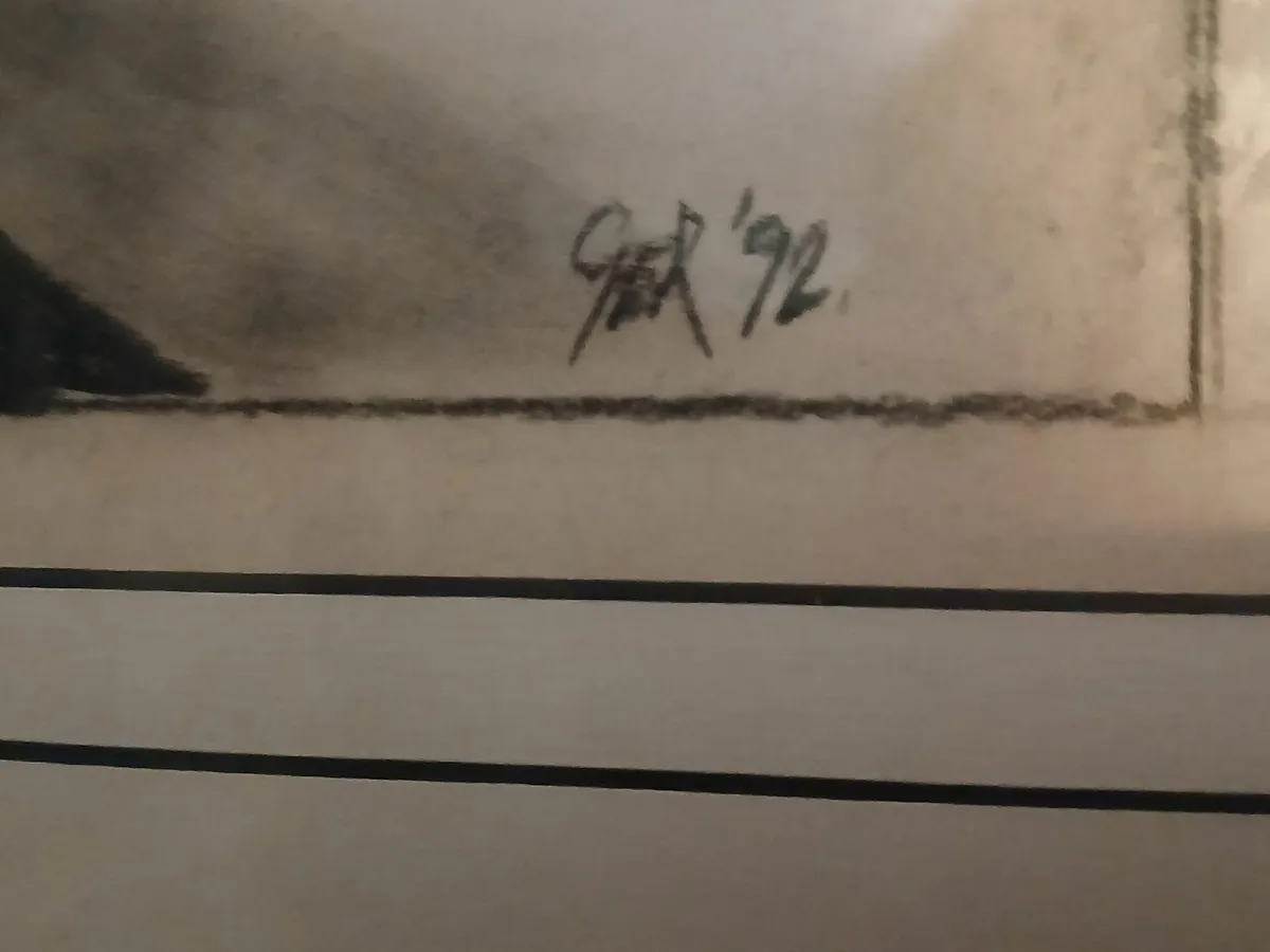 Original Irish Art, Mounted and Framed. Charcoal - Image 2