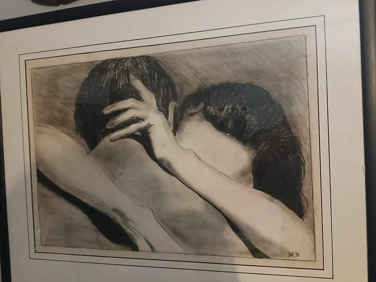 Original Irish Art, Mounted and Framed. Charcoal - Image 1
