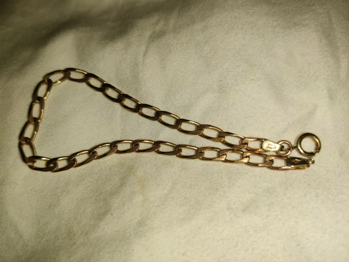 ROUND LINKS, 9CT Solid Gold 5.07g 8"New Bracelet ! - Image 2