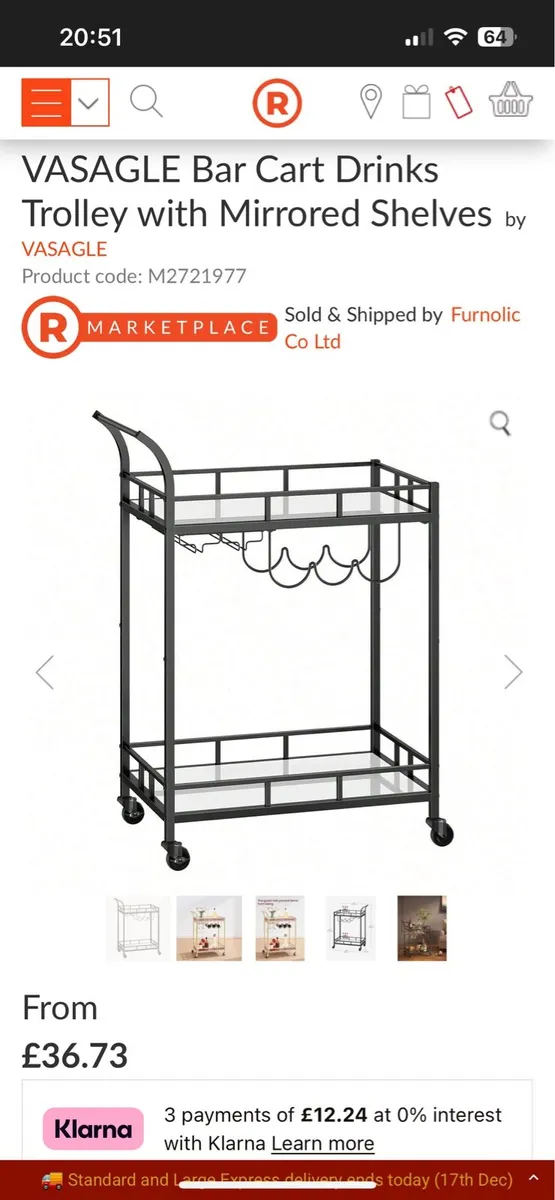 Bar Cart, Home Bar Serving Cart, Wine Cart - Image 4