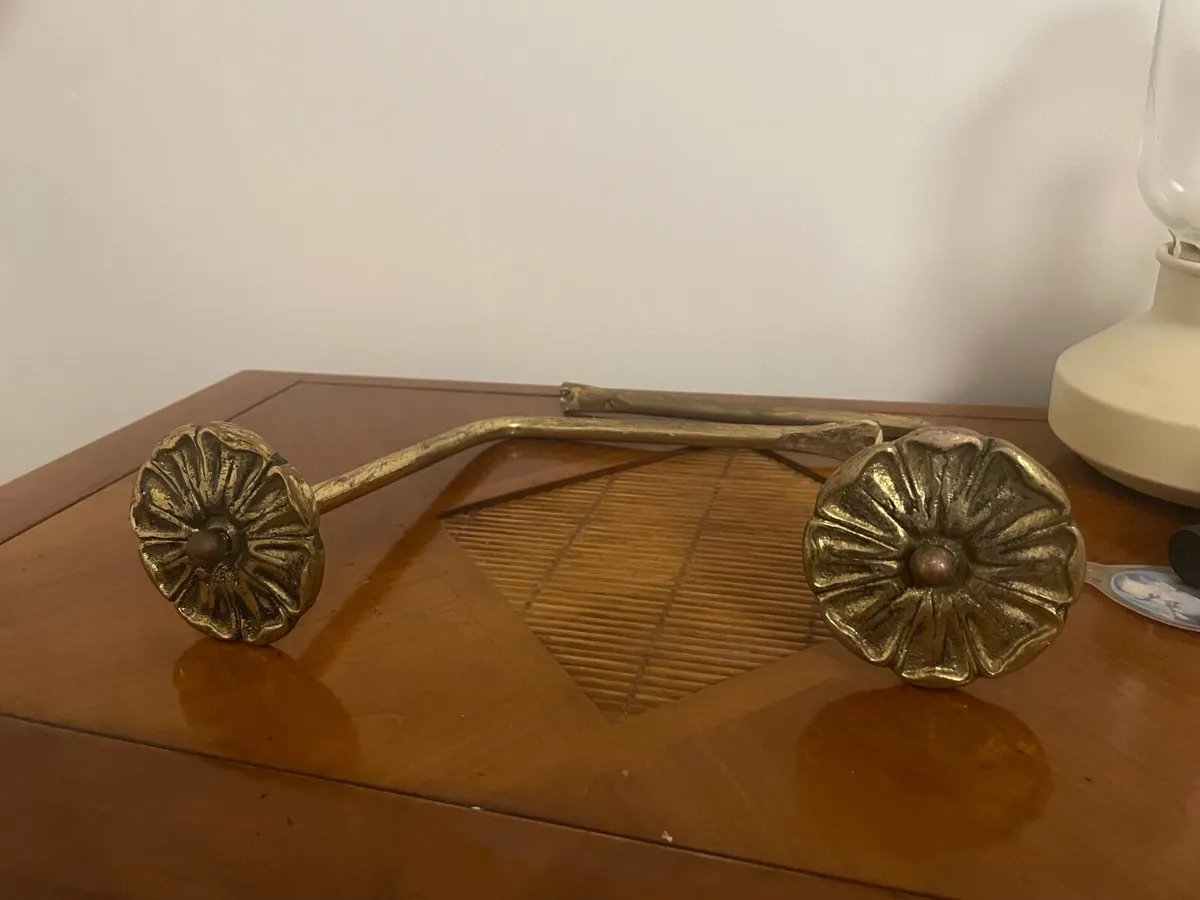 Set of vintage brass curtain tie backs - Image 1