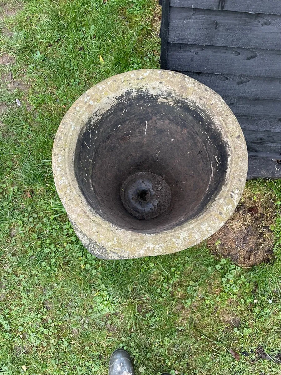 2 concrete flower stands + pots €200 set - Image 4