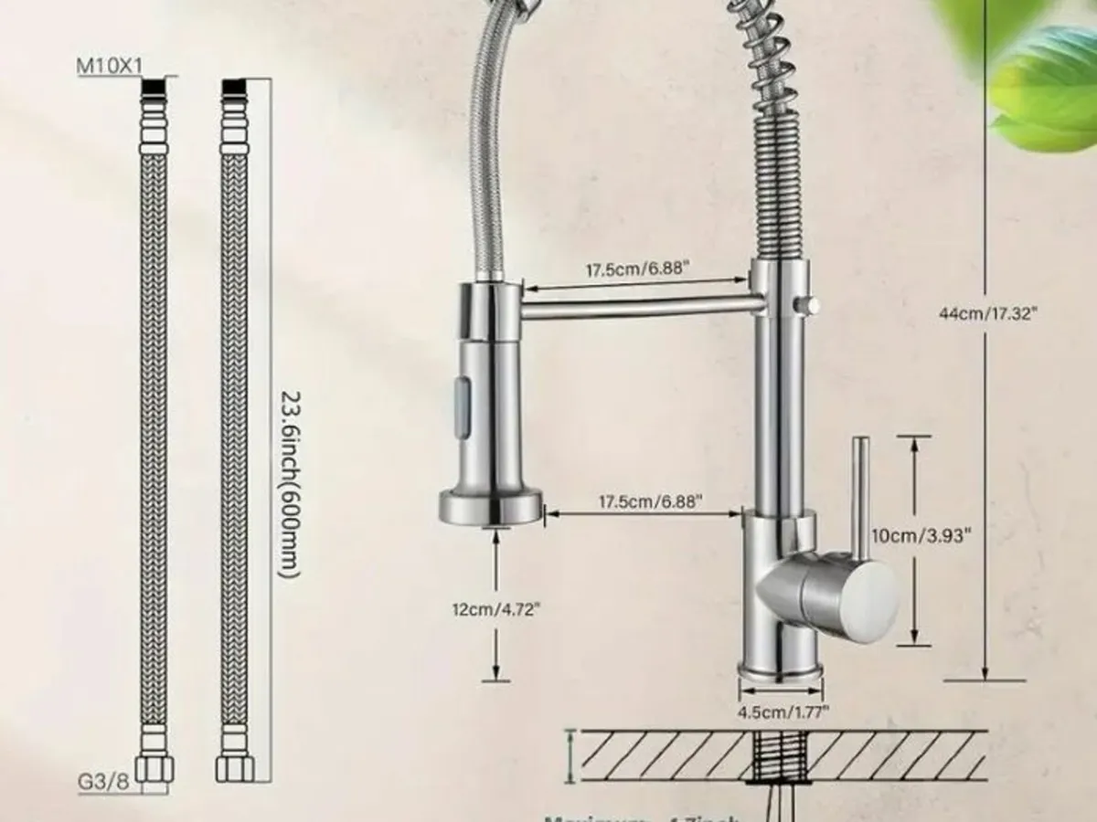Kitchen Tap High-Pressure Chrome Kitchen Faucet wi - Image 2