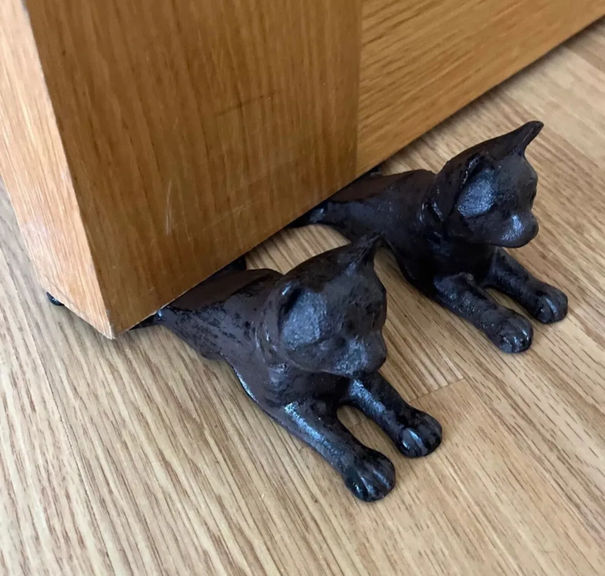2 x Cast Iron Cat Door Wedge Stoppers NEW - Image 1