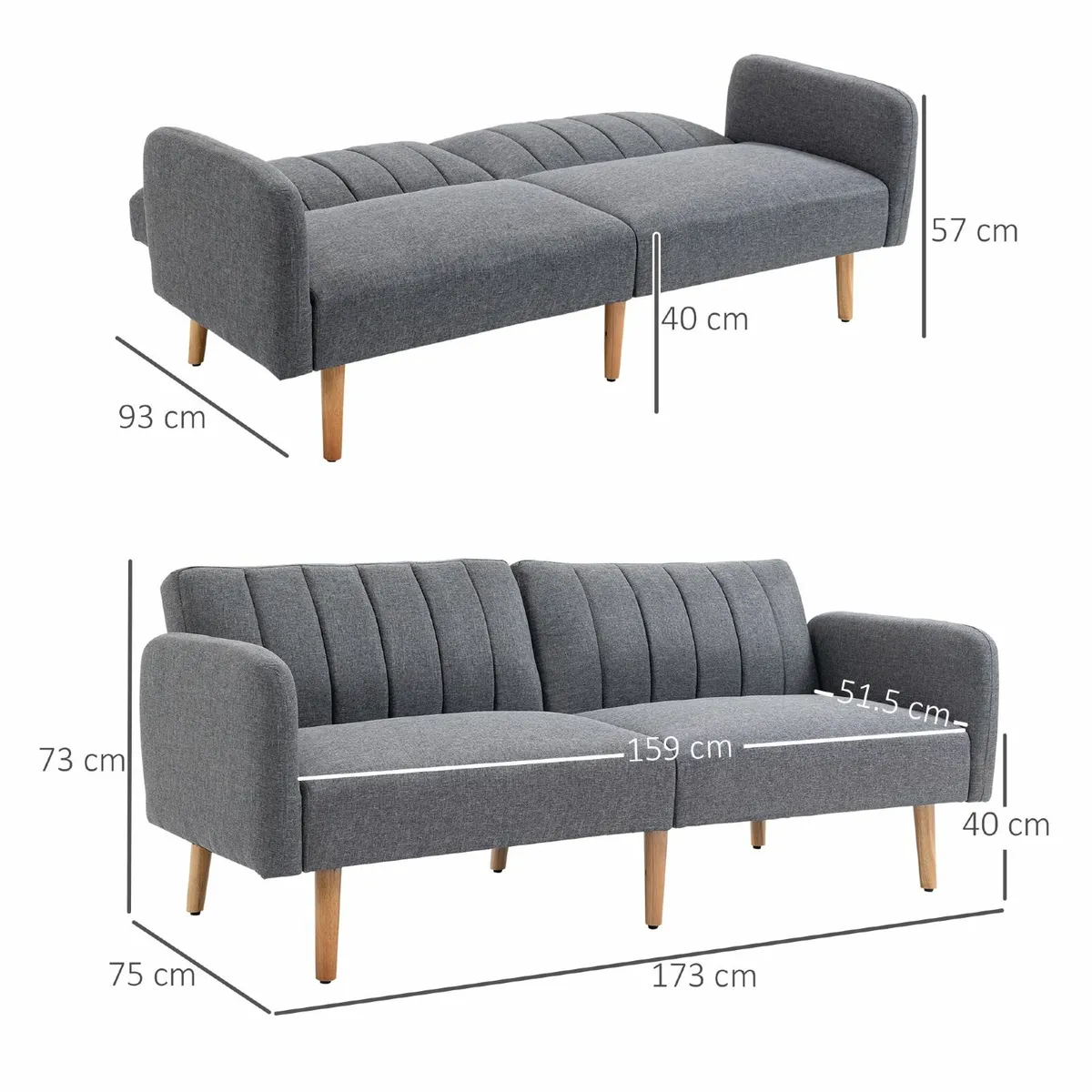 Sofa bed 2 seater - Image 3