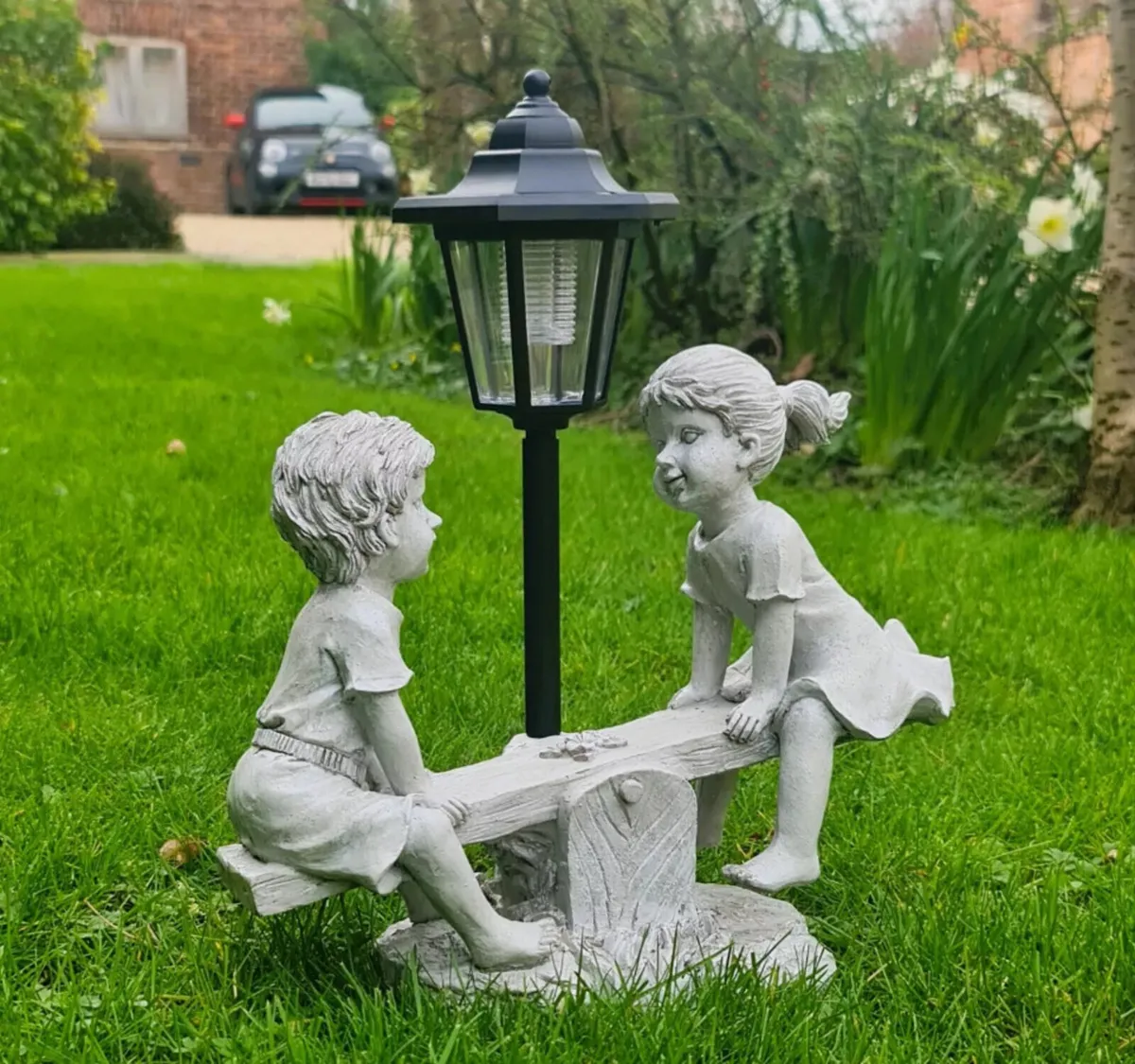 Solar Light Boy & Girl Seesaw - Image 1