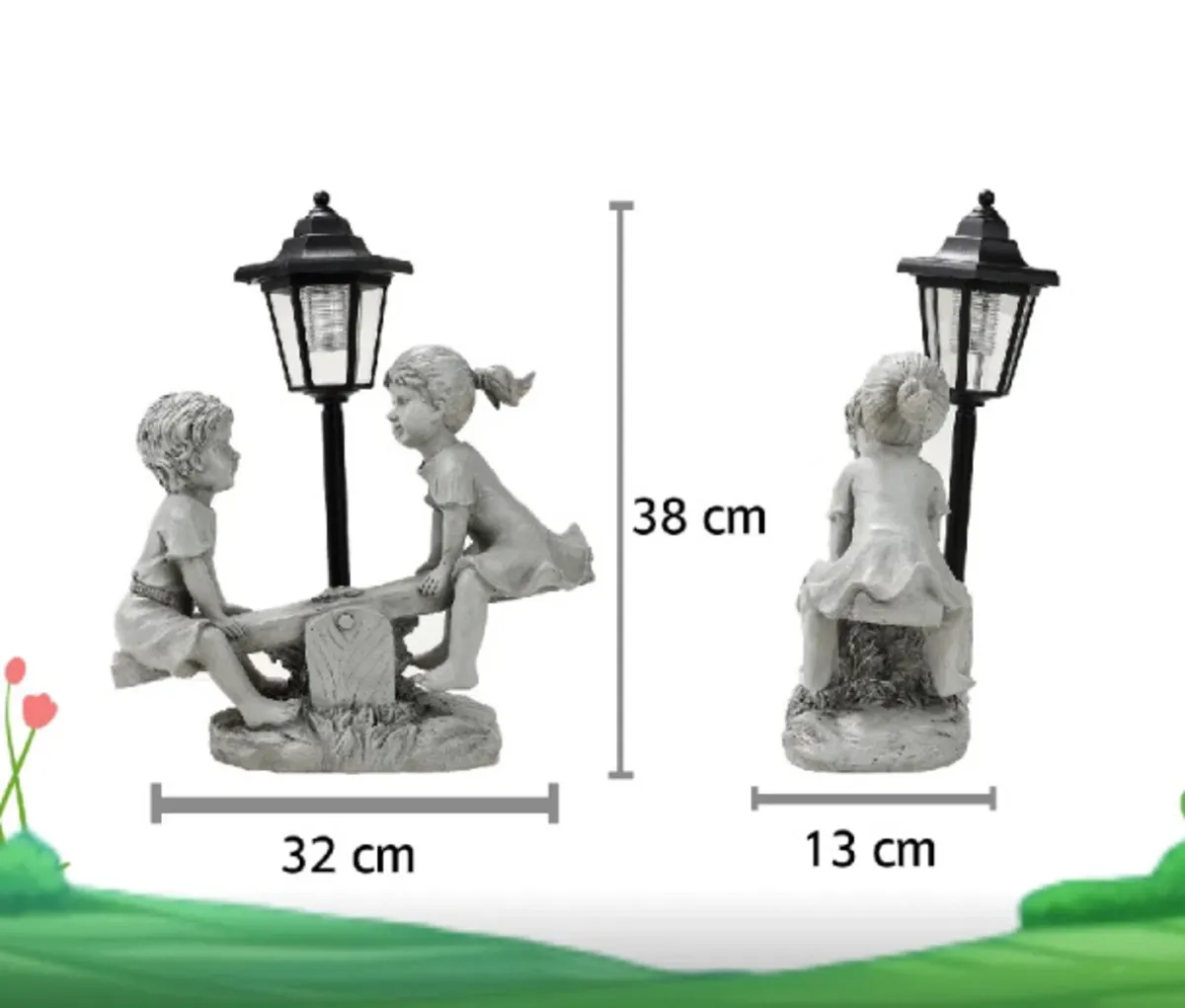 Solar Light Boy & Girl Seesaw - Image 3