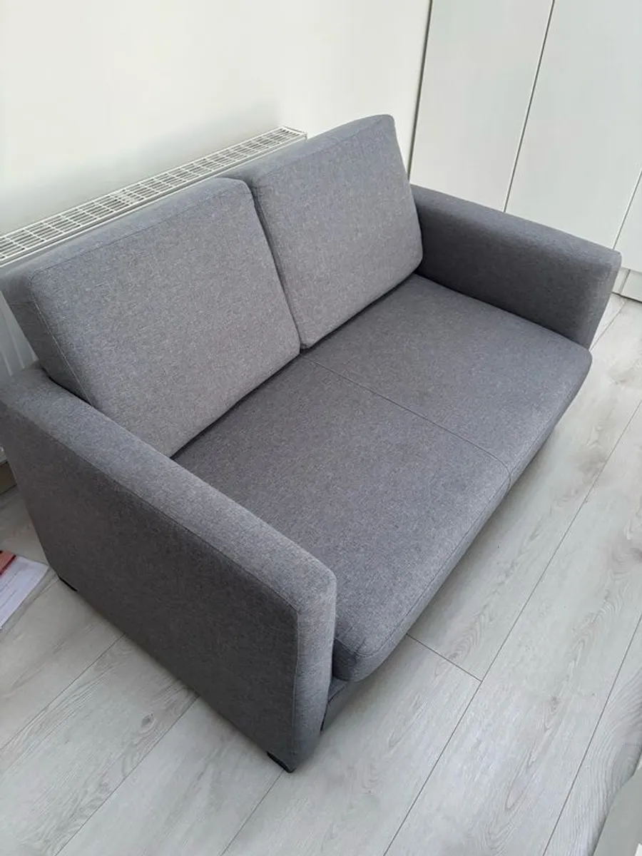 Grey 2 Seater Sofa Bed - Image 2