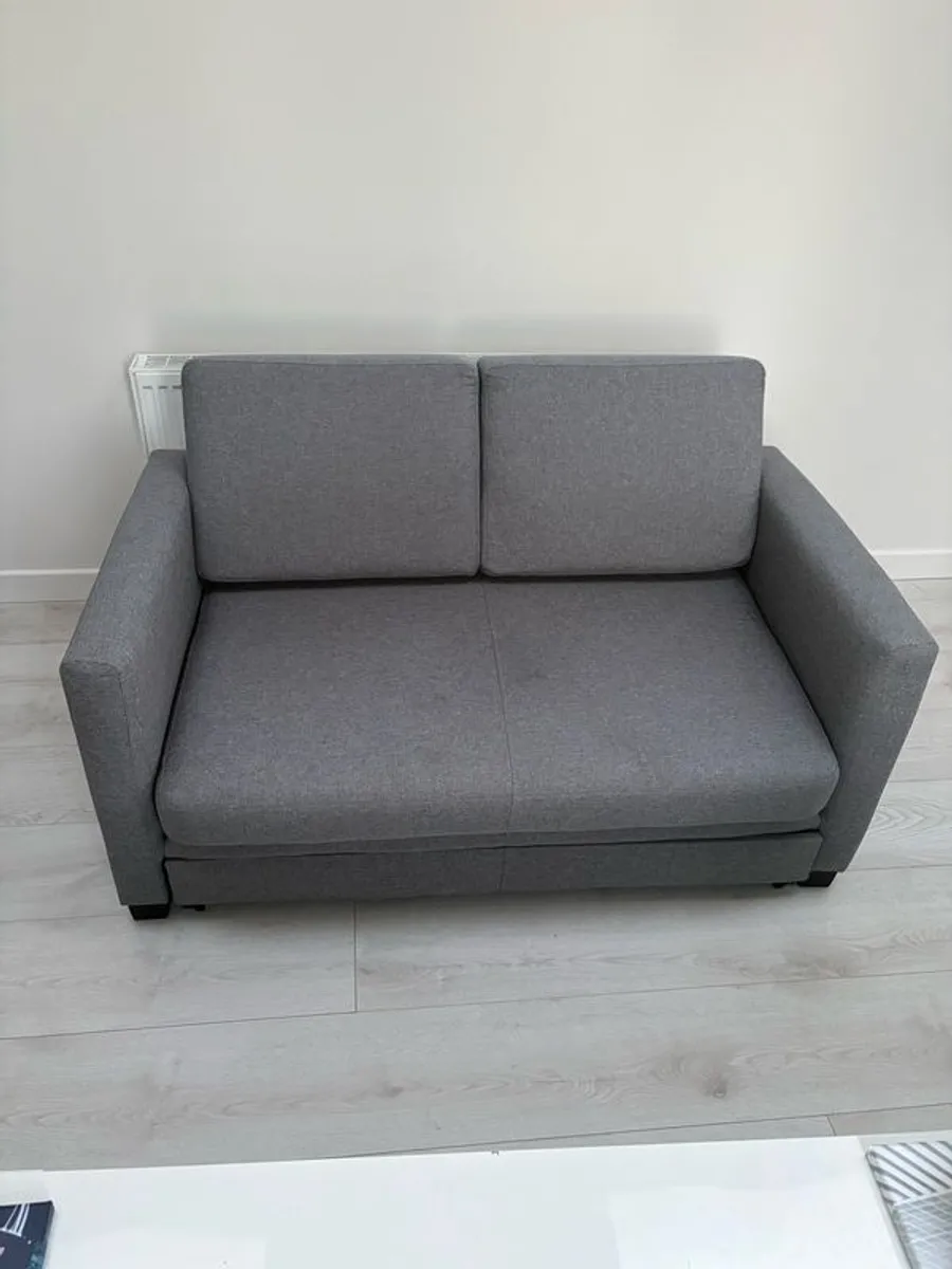 Grey 2 Seater Sofa Bed - Image 3