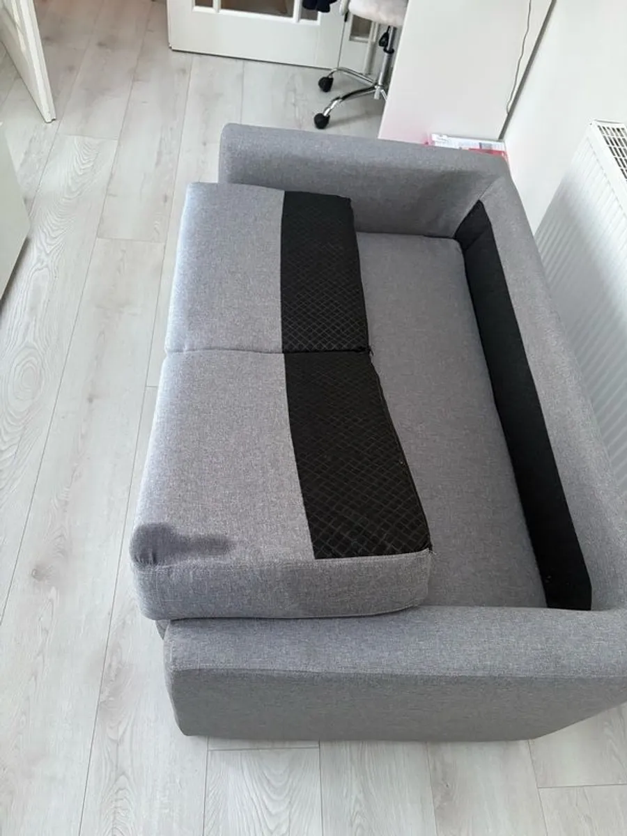 Grey 2 Seater Sofa Bed - Image 4