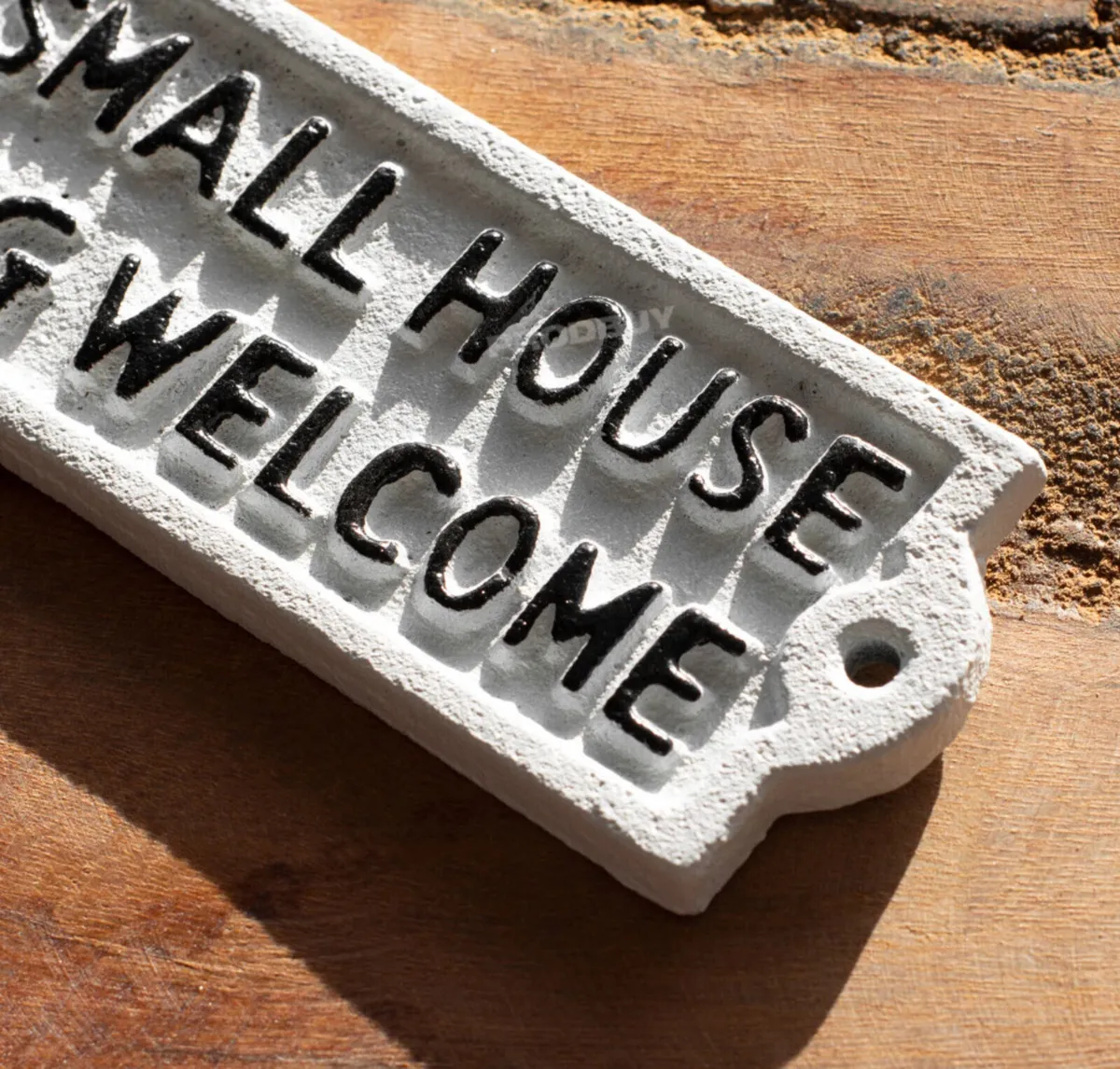 Cast Iron Wall Sign Small House Big Welcome NEW - Image 3