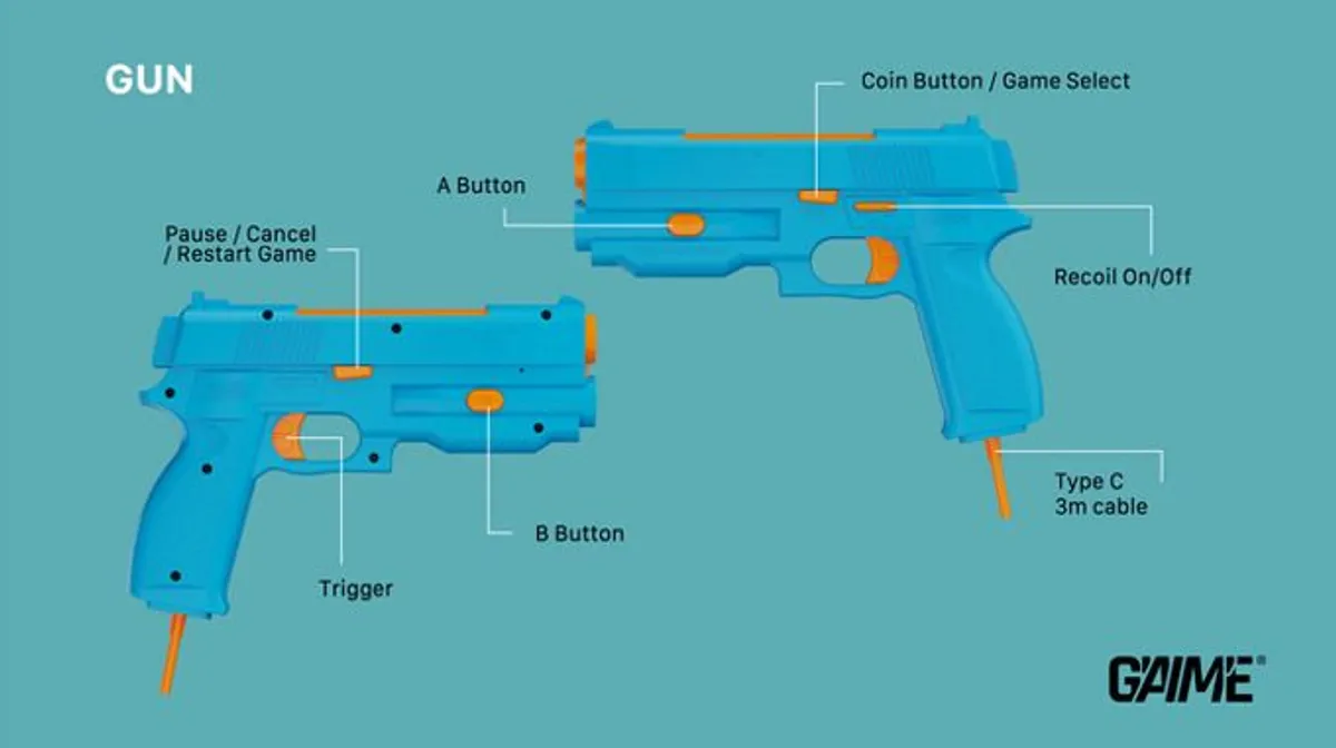 G'AIM'E light gun game with Time Crisis, Point Blank and more - Image 3