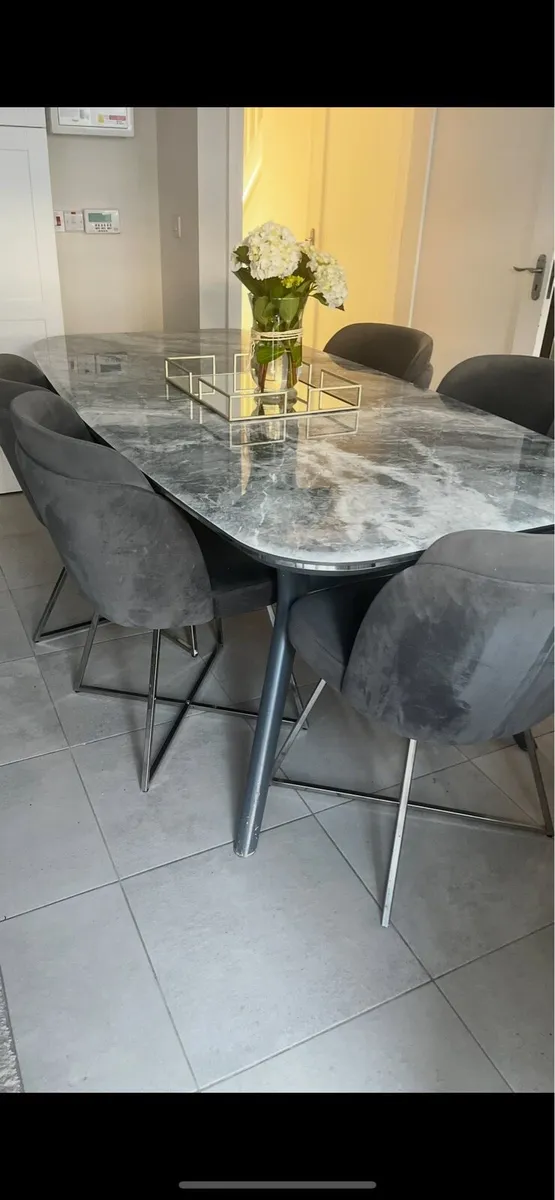 Large Marble/metal base DiningTable200x100cm - Image 1