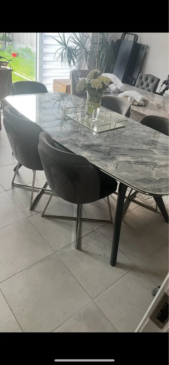 Large Marble/metal base DiningTable200x100cm - Image 2