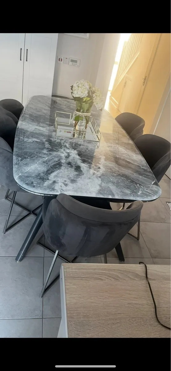 Large Marble/metal base DiningTable200x100cm - Image 3