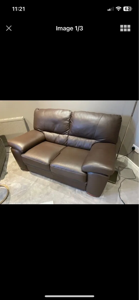 Brown leather sofa - Image 1