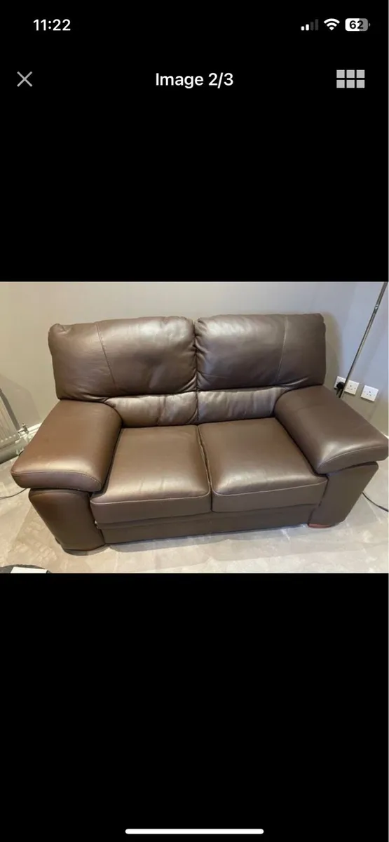 Brown leather sofa - Image 2