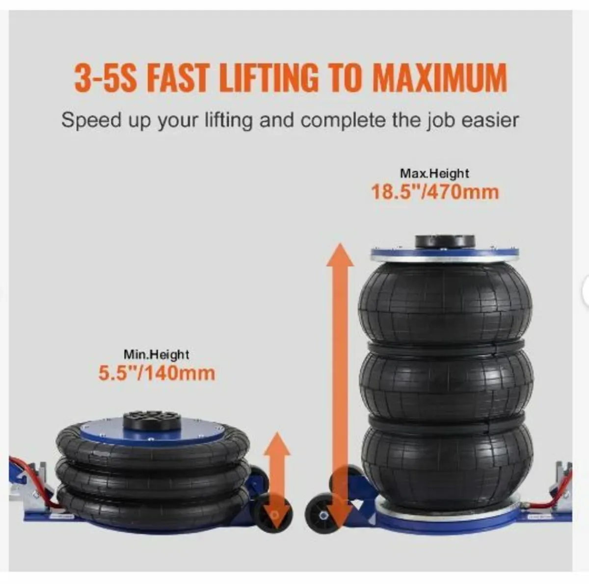 Air Jack, 5 Ton/11000 lbs Triple Bag Air Jack - Image 4