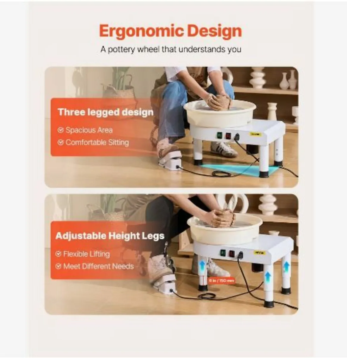 Pottery Wheel, 35 cm Ceramic Wheel Forming Machine - Image 2